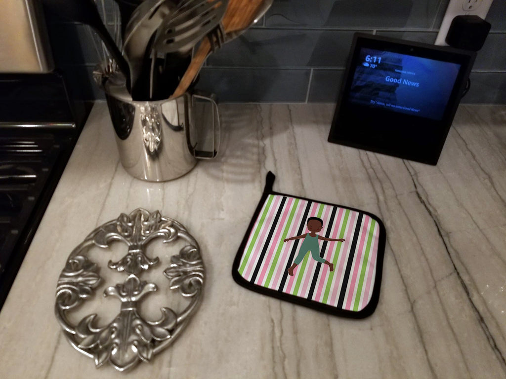 Dancer Bikatard African American Pot Holder Set of 2 Heat Resistant Quilted Hot Pads 7.5 x 7.5 Inch, Insulated Kitchen Trivets for Cooking & Baking