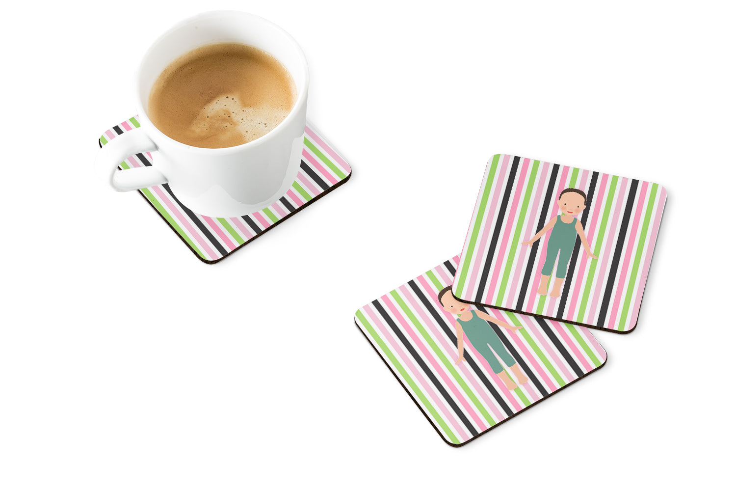 Dancer Bikatard Flex Hands Foam Coasters Set of 4 Cup Coasters for Indoor Outdoor, Tabletop Protection, Anti Slip, Mouse pad Material