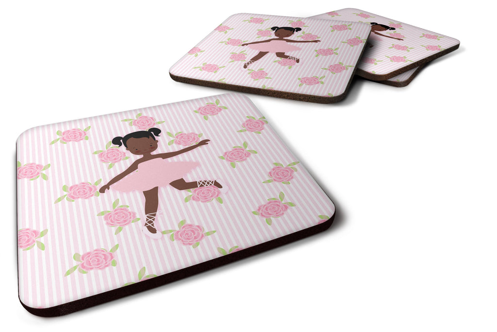 Ballerina African American Ponytails Foam Coasters Set of 4 Cup Coasters for Indoor Outdoor, Tabletop Protection, Anti Slip, Mouse pad Material