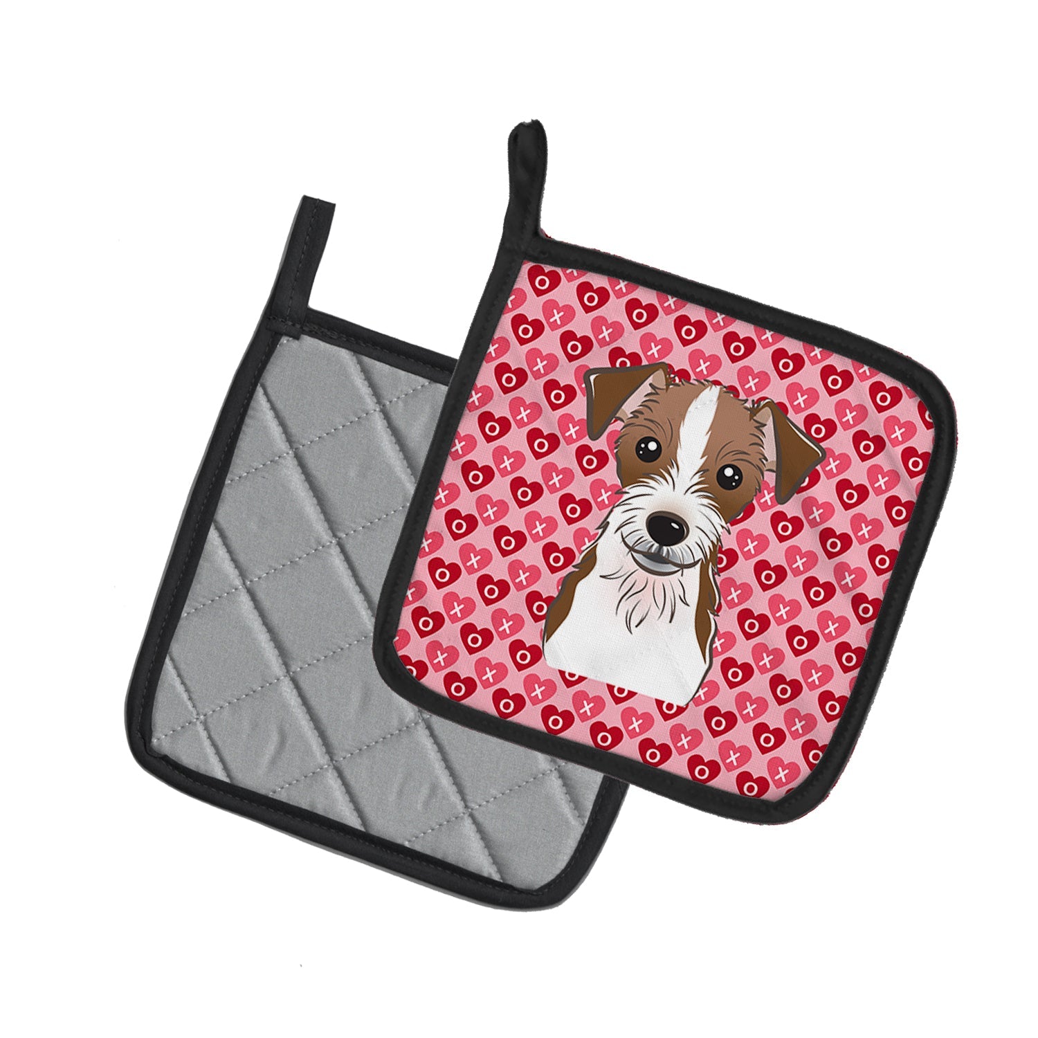 Jack Russell Terrier Pot Holder Set of 2 Heat Resistant Quilted Hot Pads 7.5 x 7.5 Inch, Insulated Kitchen Trivets for Cooking & Baking