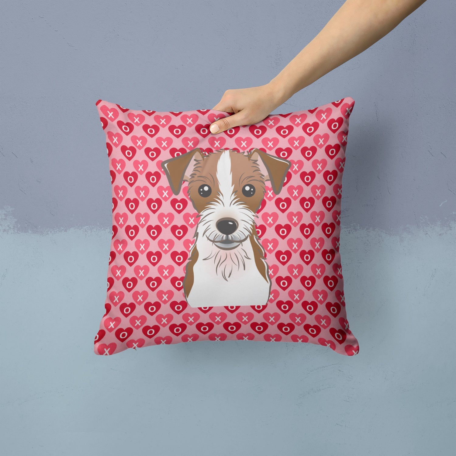 Jack Russell Terrier Decorative Throw Pillow 14x14 Indoor Outdoor Accent Cushion, Fabric Cover with Insert for Sofa, Bed, Porch & Living Room