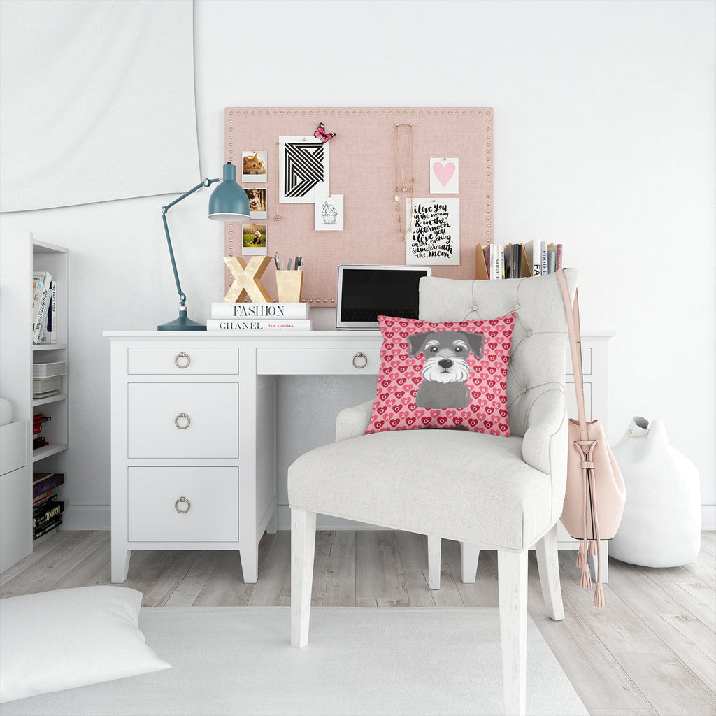 Schnauzer Decorative Throw Pillow 14x14 Indoor Outdoor Accent Cushion, Fabric Cover with Insert for Sofa, Bed, Porch & Living Room