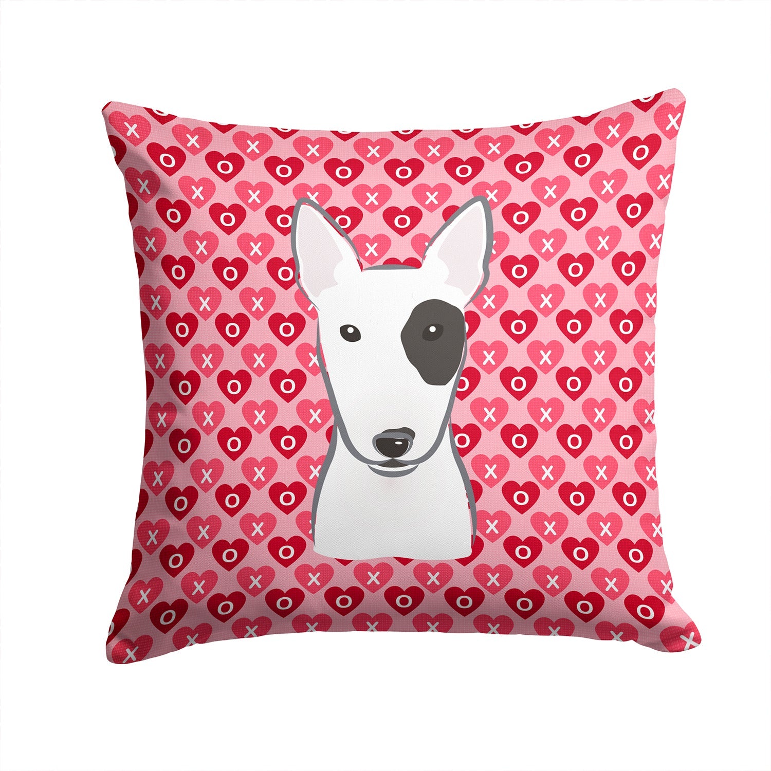 Bull Terrier Decorative Throw Pillow 14x14 Indoor Outdoor Accent Cushion, Fabric Cover with Insert for Sofa, Bed, Porch & Living Room