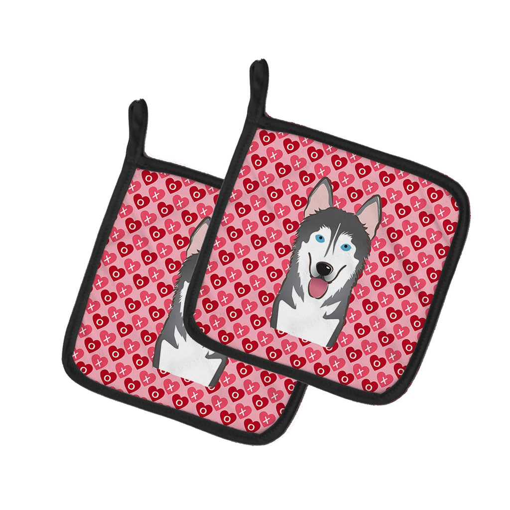 Alaskan Malamute Pot Holder Set of 2 Heat Resistant Quilted Hot Pads 7.5 x 7.5 Inch, Insulated Kitchen Trivets for Cooking & Baking
