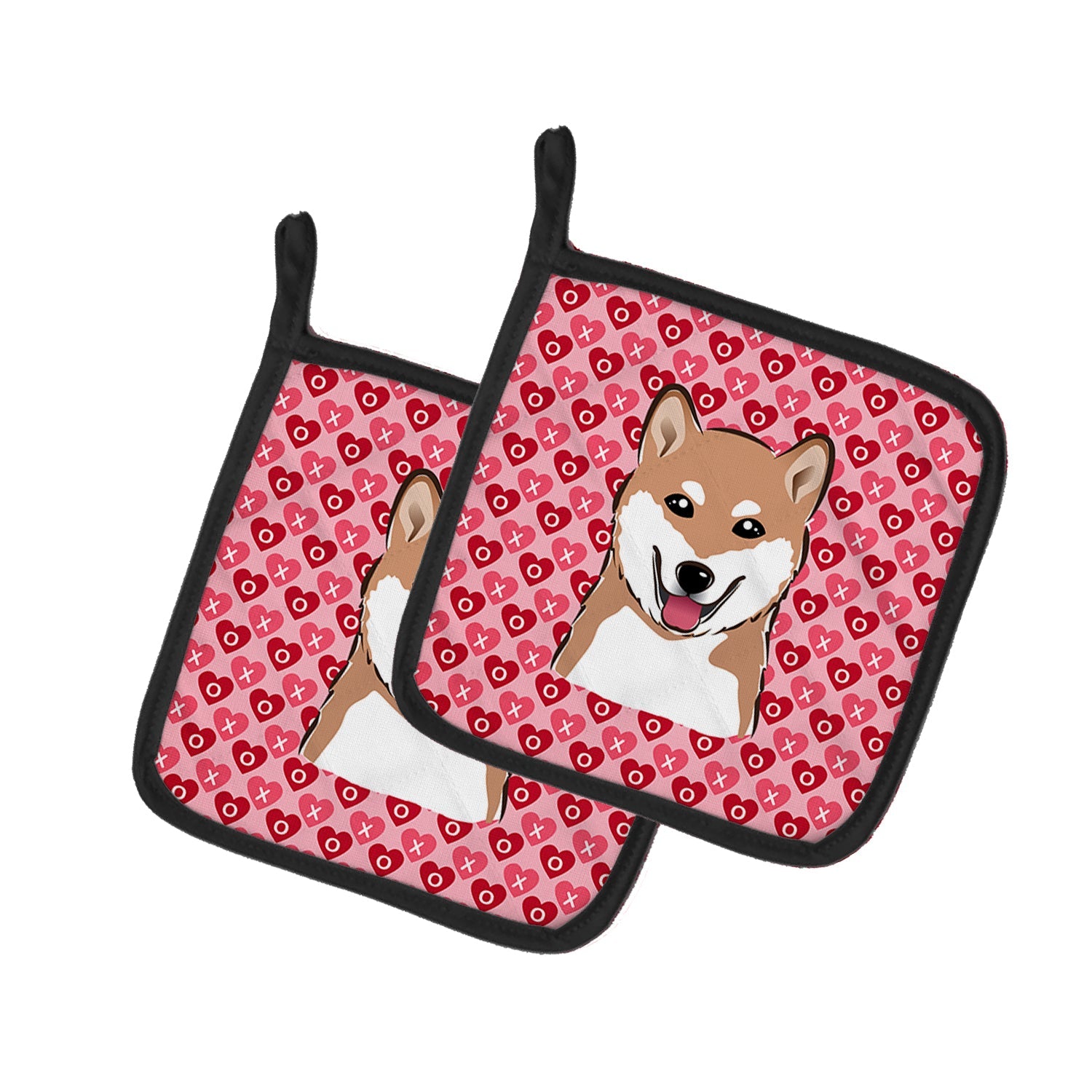 Shiba Inu Pot Holder Set of 2 Heat Resistant Quilted Hot Pads 7.5 x 7.5 Inch, Insulated Kitchen Trivets for Cooking & Baking