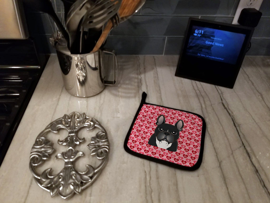 French Bulldog Pot Holder Set of 2 Heat Resistant Quilted Hot Pads 7.5 x 7.5 Inch, Insulated Kitchen Trivets for Cooking & Baking