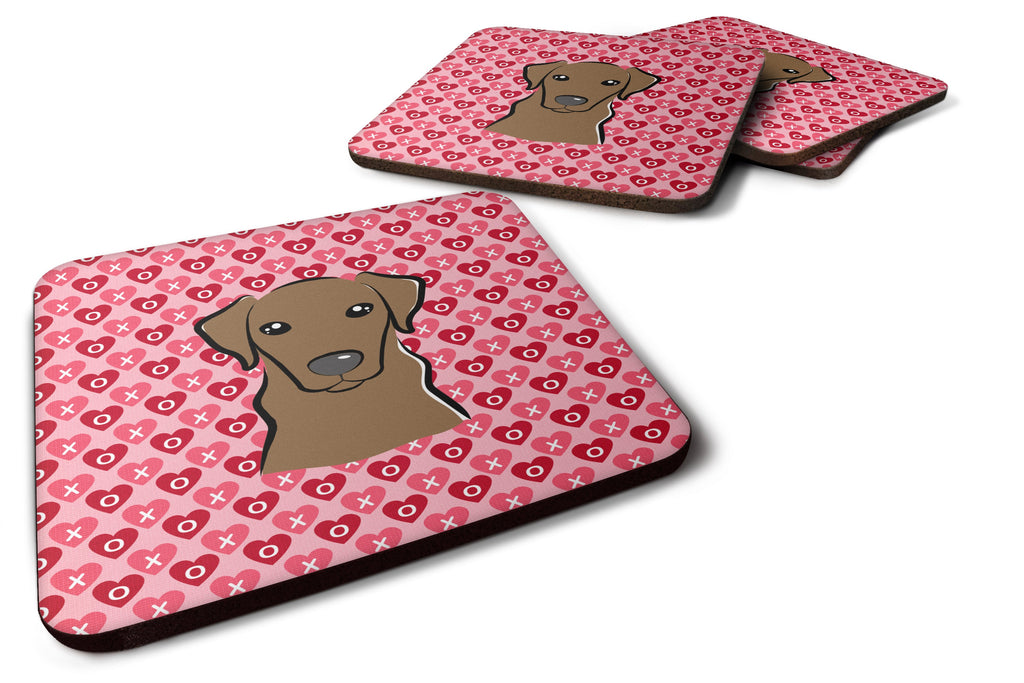 Chocolate Labrador Foam Coasters Set of 4 Cup Coasters for Indoor Outdoor, Tabletop Protection, Anti Slip, Mouse pad Material