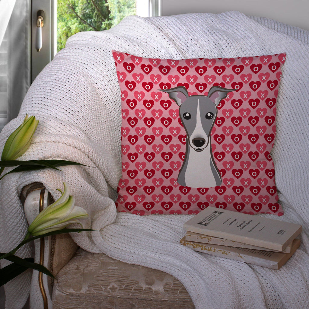 Italian Greyhound Decorative Throw Pillow 14x14 Indoor Outdoor Accent Cushion, Fabric Cover with Insert for Sofa, Bed, Porch & Living Room
