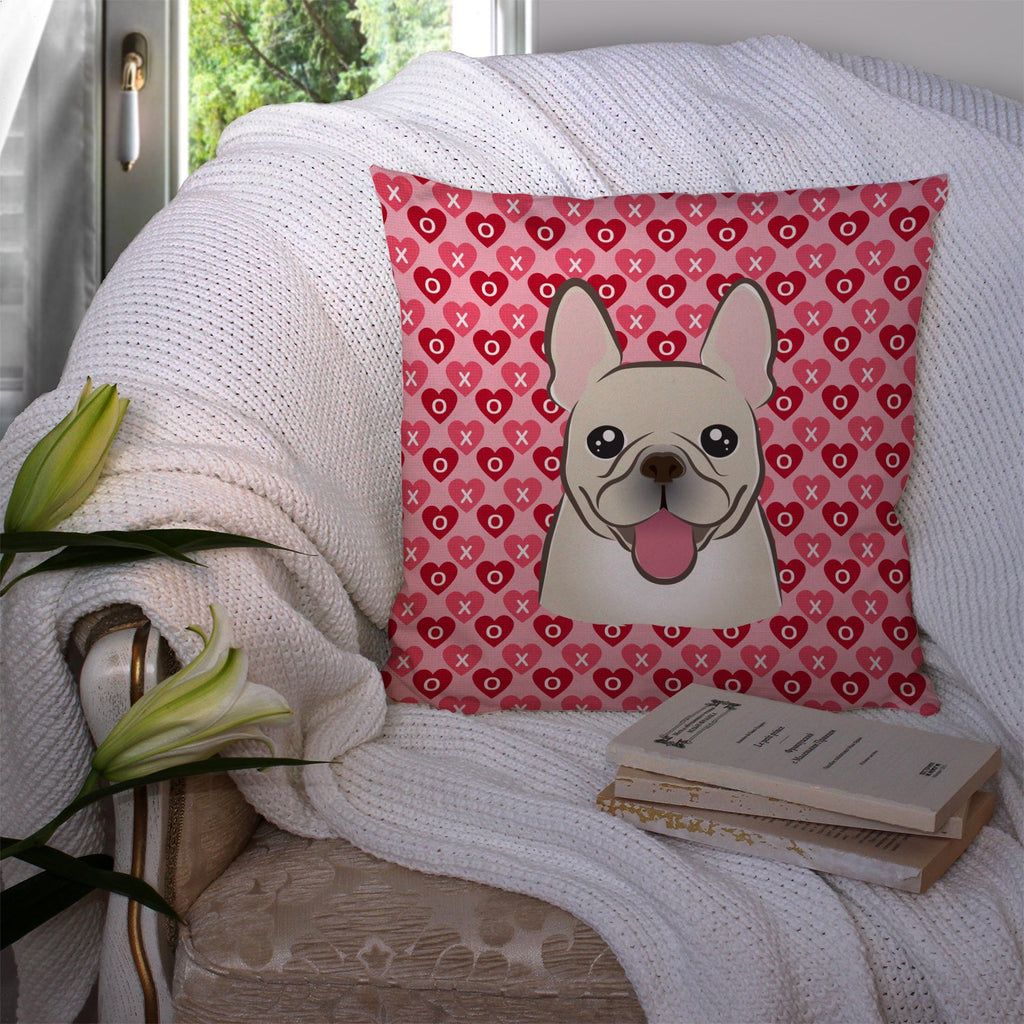 French Bulldog Decorative Throw Pillow 14x14 Indoor Outdoor Accent Cushion, Fabric Cover with Insert for Sofa, Bed, Porch & Living Room