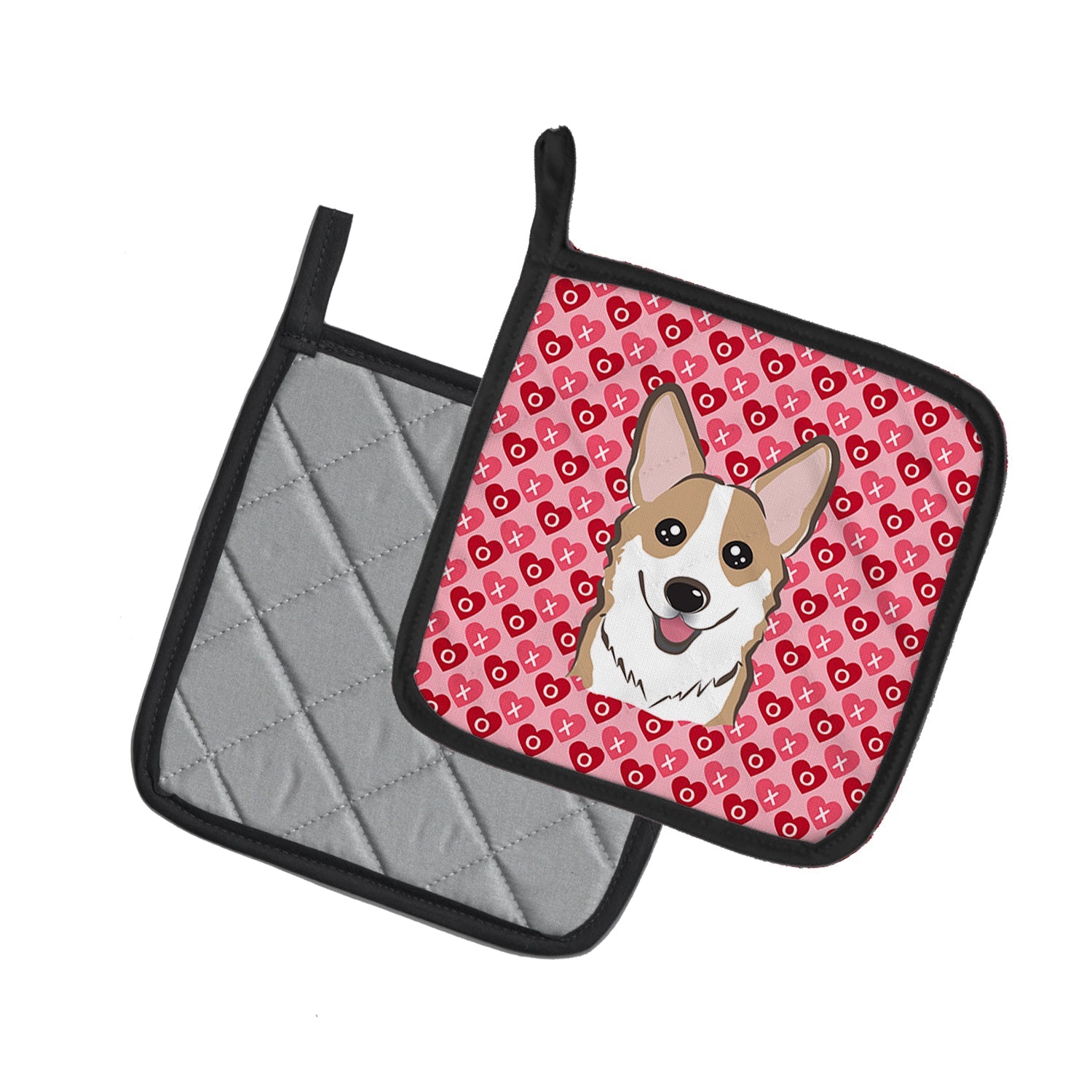Sable Corgi Pot Holder Set of 2 Heat Resistant Quilted Hot Pads 7.5 x 7.5 Inch, Insulated Kitchen Trivets for Cooking & Baking