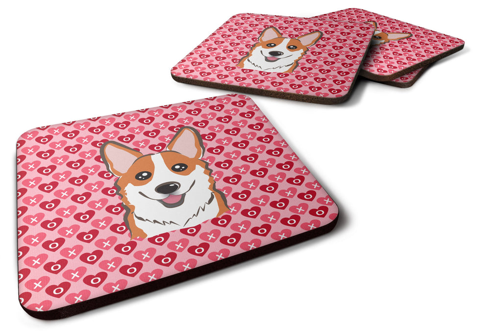 Red Corgi Foam Coasters Set of 4 Cup Coasters for Indoor Outdoor, Tabletop Protection, Anti Slip, Mouse pad Material