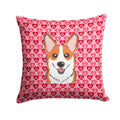 Red Corgi Decorative Throw Pillow 14x14 Indoor Outdoor Accent Cushion, Fabric Cover with Insert for Sofa, Bed, Porch & Living Room