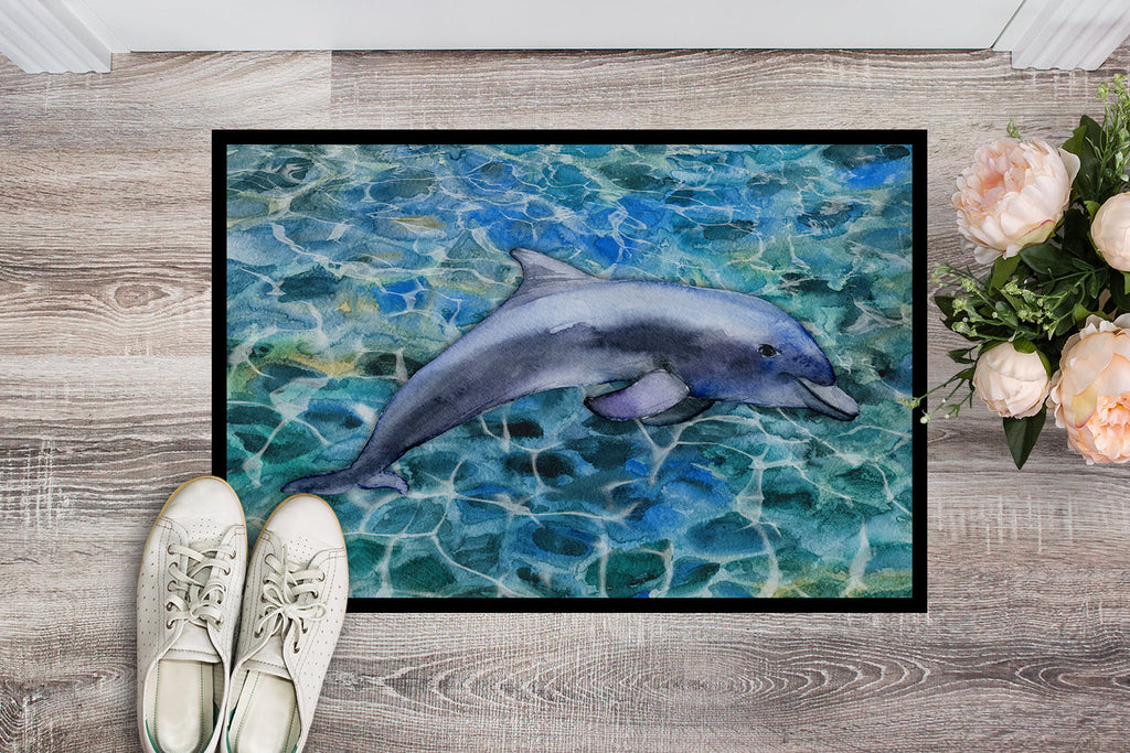 Dolphin Doormat Indoor Outdoor 24H X 36W Front Door Mat Rugs for Entryway, Non Slip Washable Low Pile,