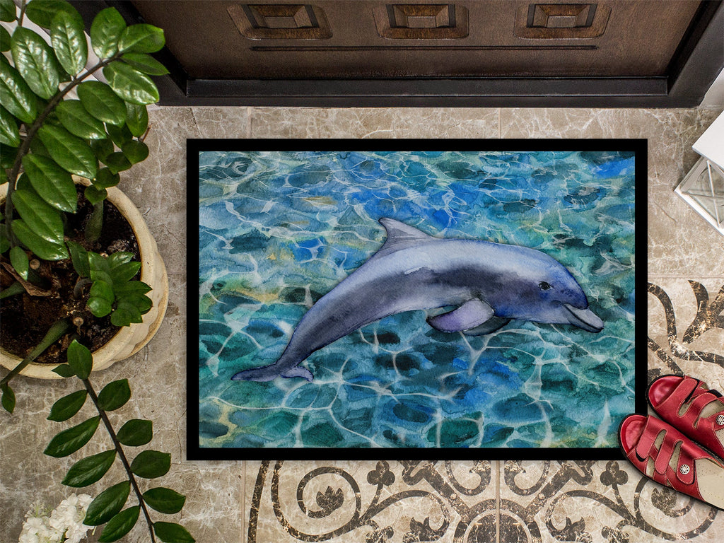 Dolphin Doormat Indoor Outdoor 24H X 36W Front Door Mat Rugs for Entryway, Non Slip Washable Low Pile,