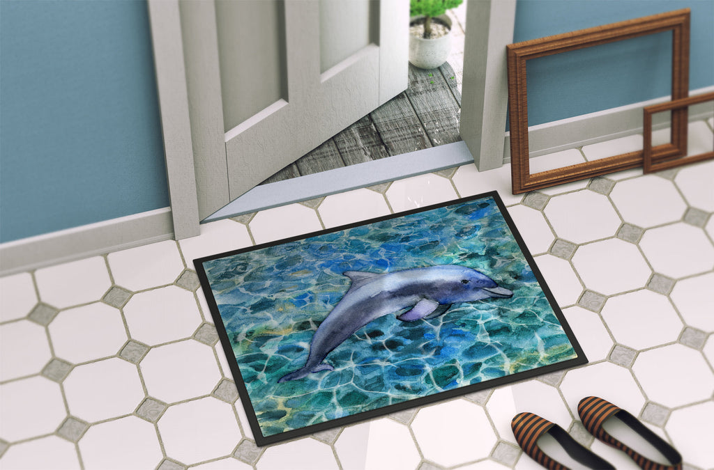Dolphin Doormat Indoor Outdoor 18H X 27W Front Door Mat Rugs for Entryway, Non Slip Washable