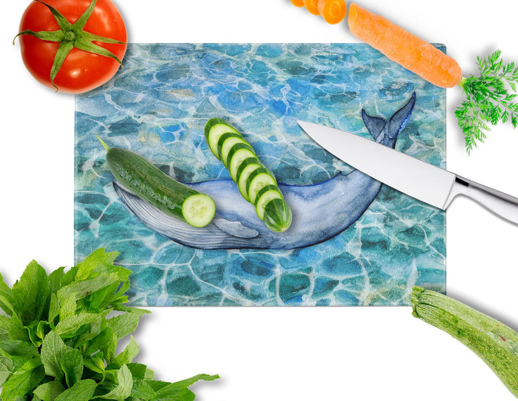 Humpback Whale Cutting Board Tempered Glass Kitchen Cutting Surface, Heat Resistant Chopping, Non-Slip Feet, Food Prep & Serving