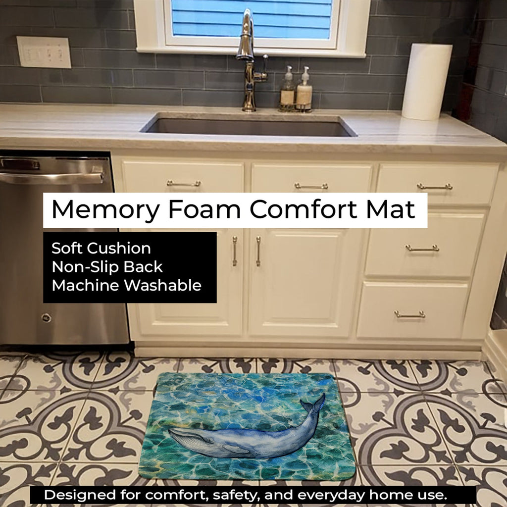 Humpback Whale Memory Foam Kitchen Mat Machine Washable Anti-Fatigue Cushion Comfort Bath or Kitchen Rug