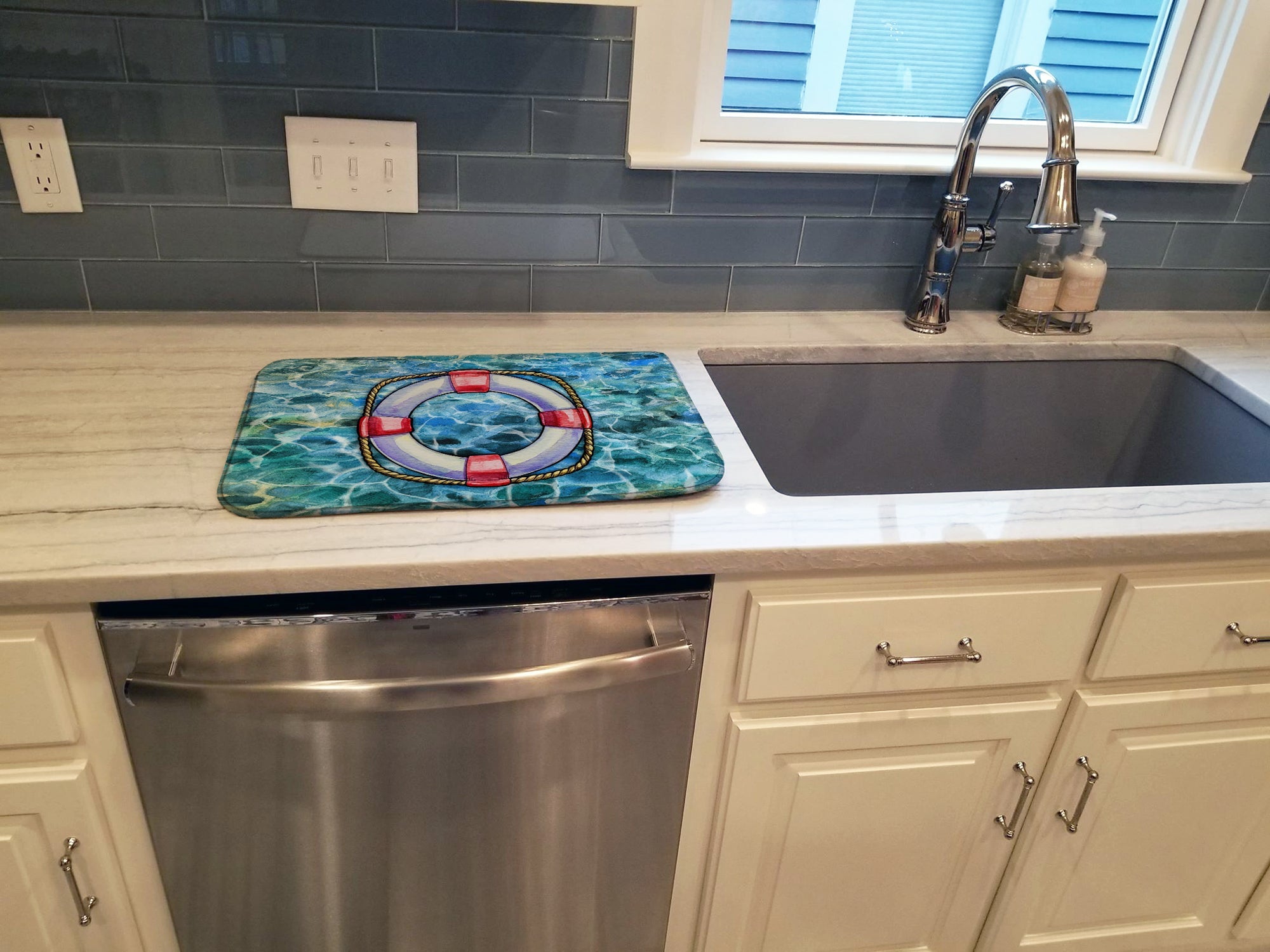 Life Saver Dish Drying Mat Absorbent Dish Drying Mat Pad for Kitchen Counter Dish Drainer Mat for Countertop, 14 x 21", Multicolor