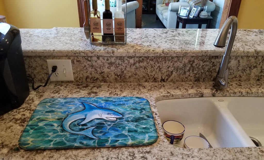 Shark Dish Drying Mat Absorbent Dish Drying Mat Pad for Kitchen Counter Dish Drainer Mat for Countertop, 14 x 21", Multicolor