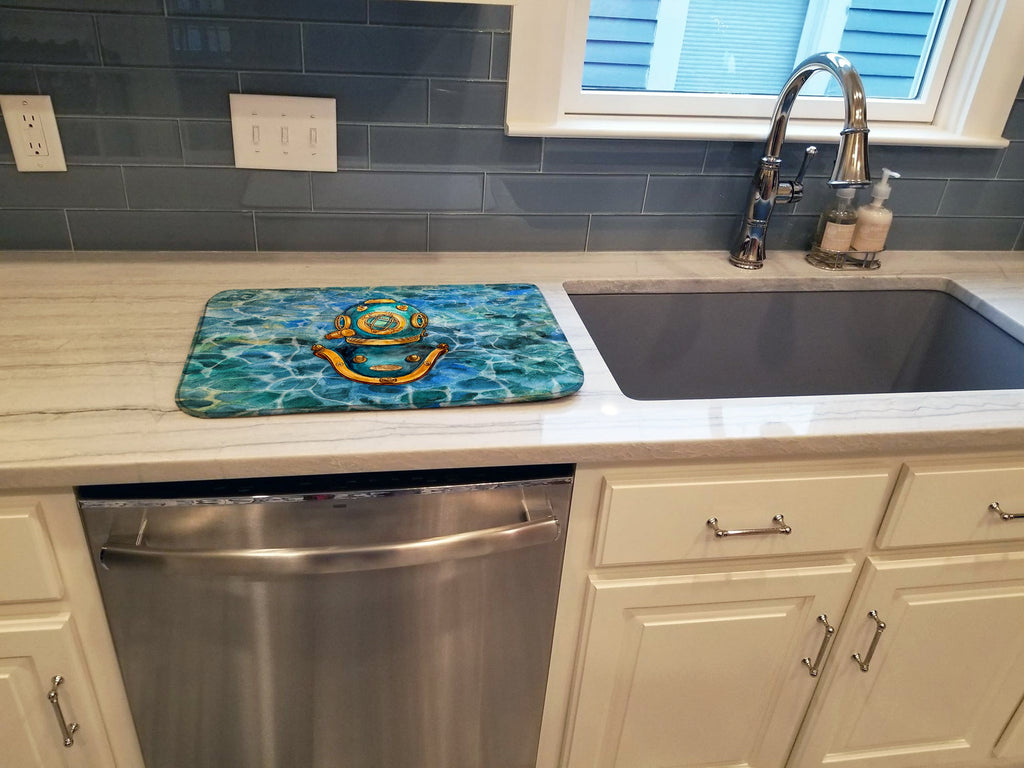 Deep Sea Diving Helmet Dish Drying Mat Absorbent Dish Drying Mat Pad for Kitchen Counter Dish Drainer Mat for Countertop, 14 x 21", Multicolor