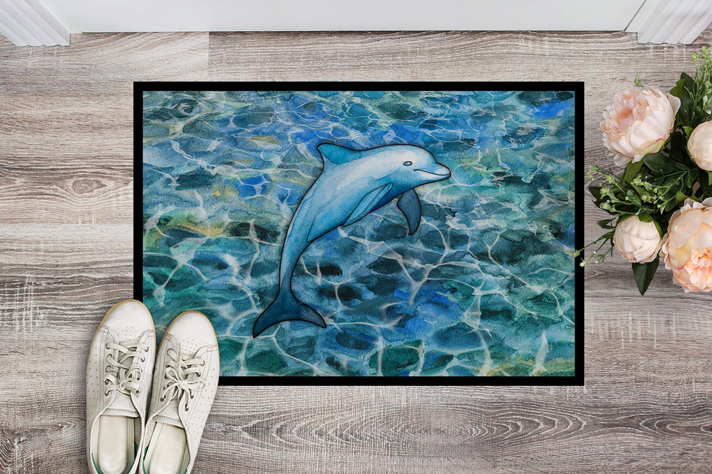 Dolphin Doormat Indoor Outdoor 24H X 36W Front Door Mat Rugs for Entryway, Non Slip Washable Low Pile,