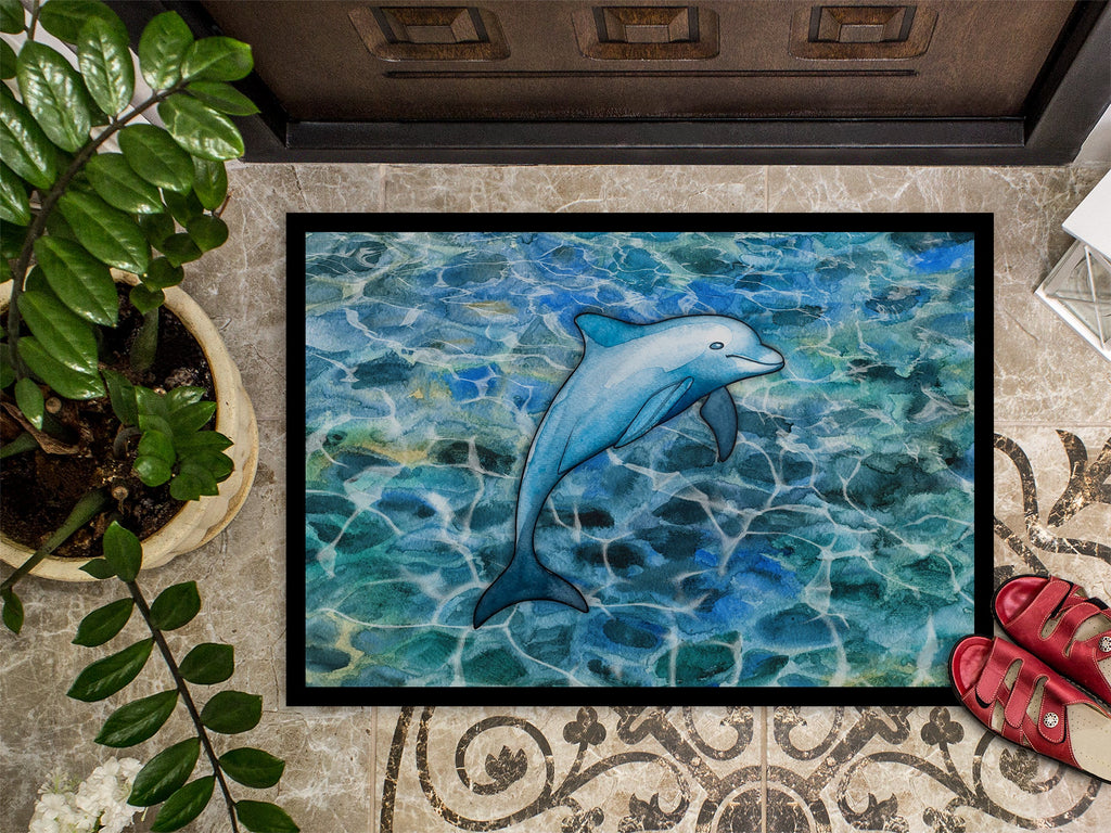 Dolphin Doormat Indoor Outdoor 18H X 27W Front Door Mat Rugs for Entryway, Non Slip Washable