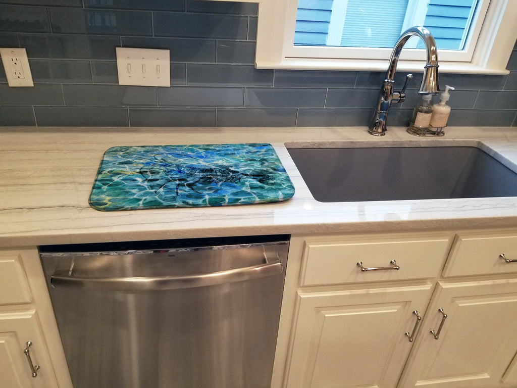 Shrimp Under water Dish Drying Mat Absorbent Dish Drying Mat Pad for Kitchen Counter Dish Drainer Mat for Countertop, 14 x 21", Multicolor