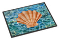 Scallop Shell and Water Doormat Indoor Outdoor 18H X 27W Front Door Mat Rugs for Entryway, Non Slip Washable