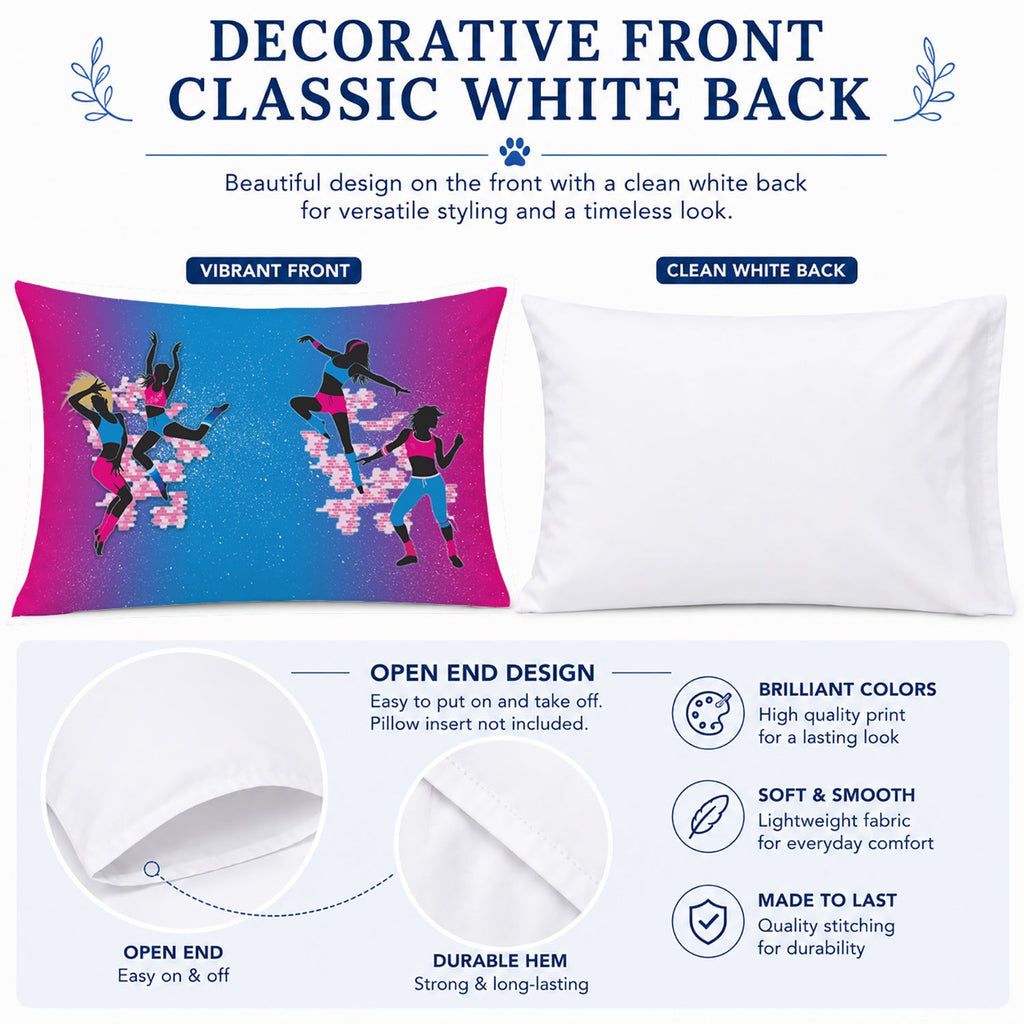 Hip Hop in Pink Blue Standard Pillowcase Lightweight Super Soft Easy Care Decorative Artwork Pillowcase, Standard