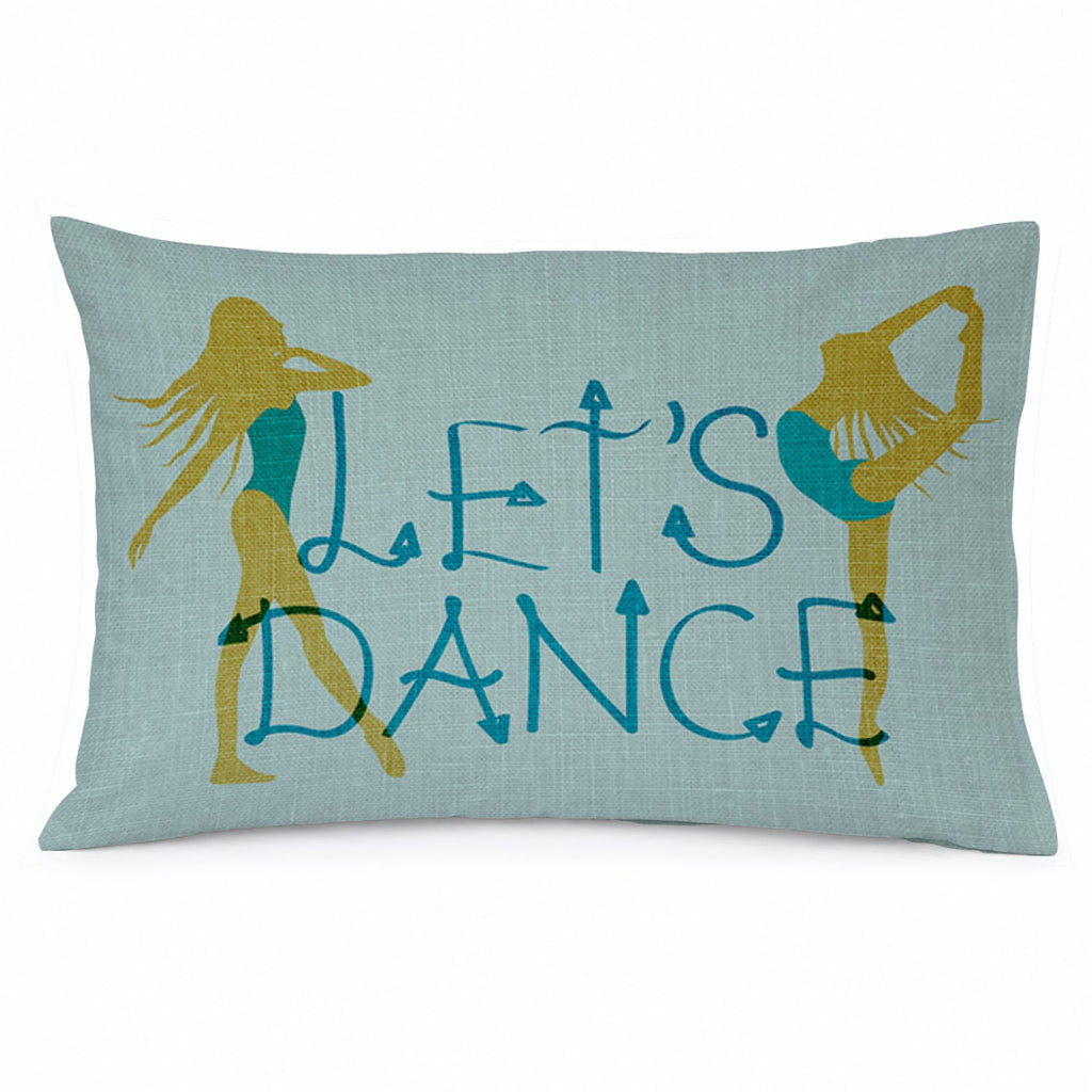 Let's Dance Linen Teal Standard Pillowcase Lightweight Super Soft Easy Care Decorative Artwork Pillowcase, Standard