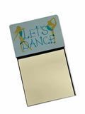Let's Dance Linen Teal Watercolor Sticky Note Holder Refillable Dispenser Desk Accessory 3x3 Pad Gift