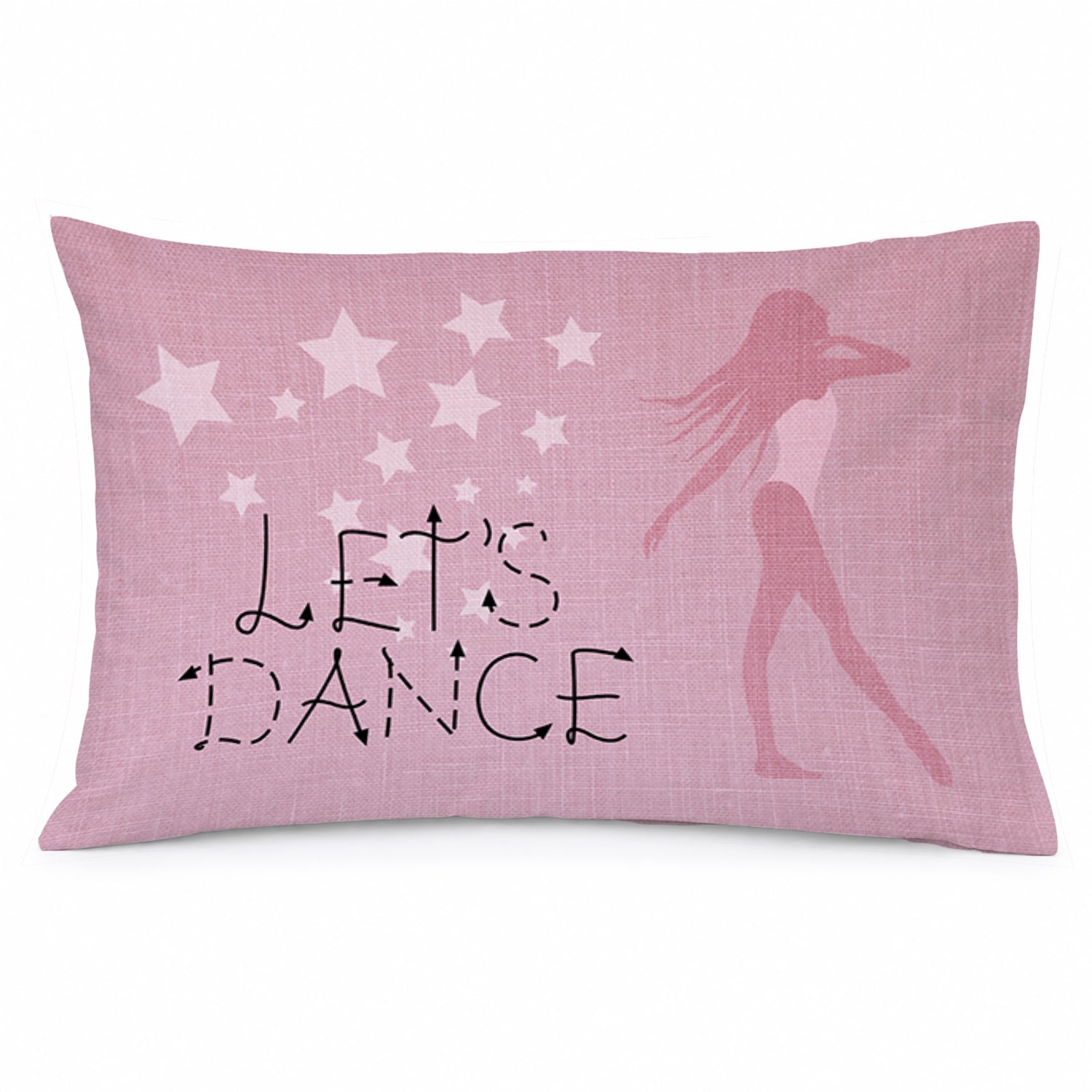 Let's Dance Linen Pink Standard Pillowcase Lightweight Super Soft Easy Care Decorative Artwork Pillowcase, Standard