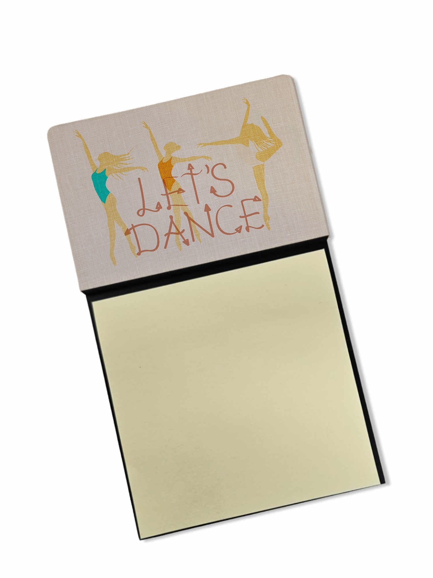 Let's Dance Linen Light Watercolor Sticky Note Holder Refillable Dispenser Desk Accessory 3x3 Pad Gift