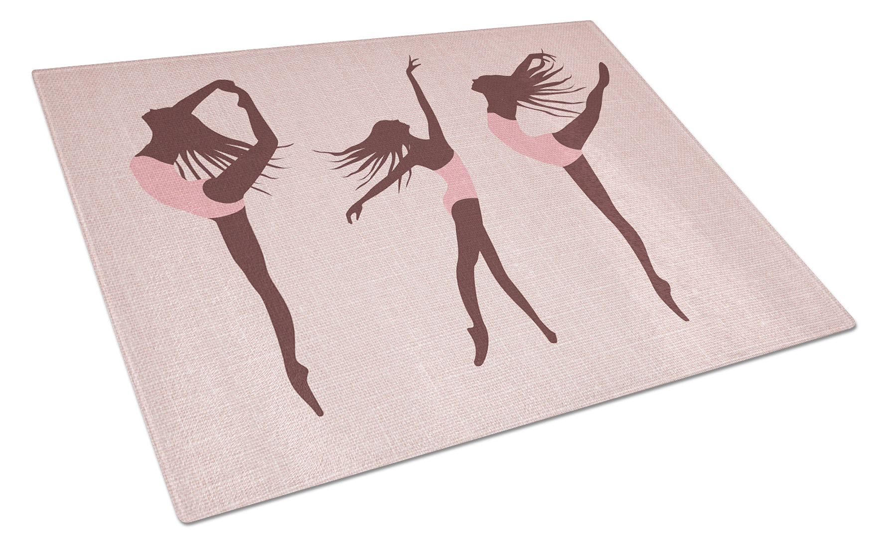 Dancers Linen Pink Cutting Board Tempered Glass Kitchen Cutting Surface, Heat Resistant Chopping, Non-Slip Feet, Food Prep & Serving