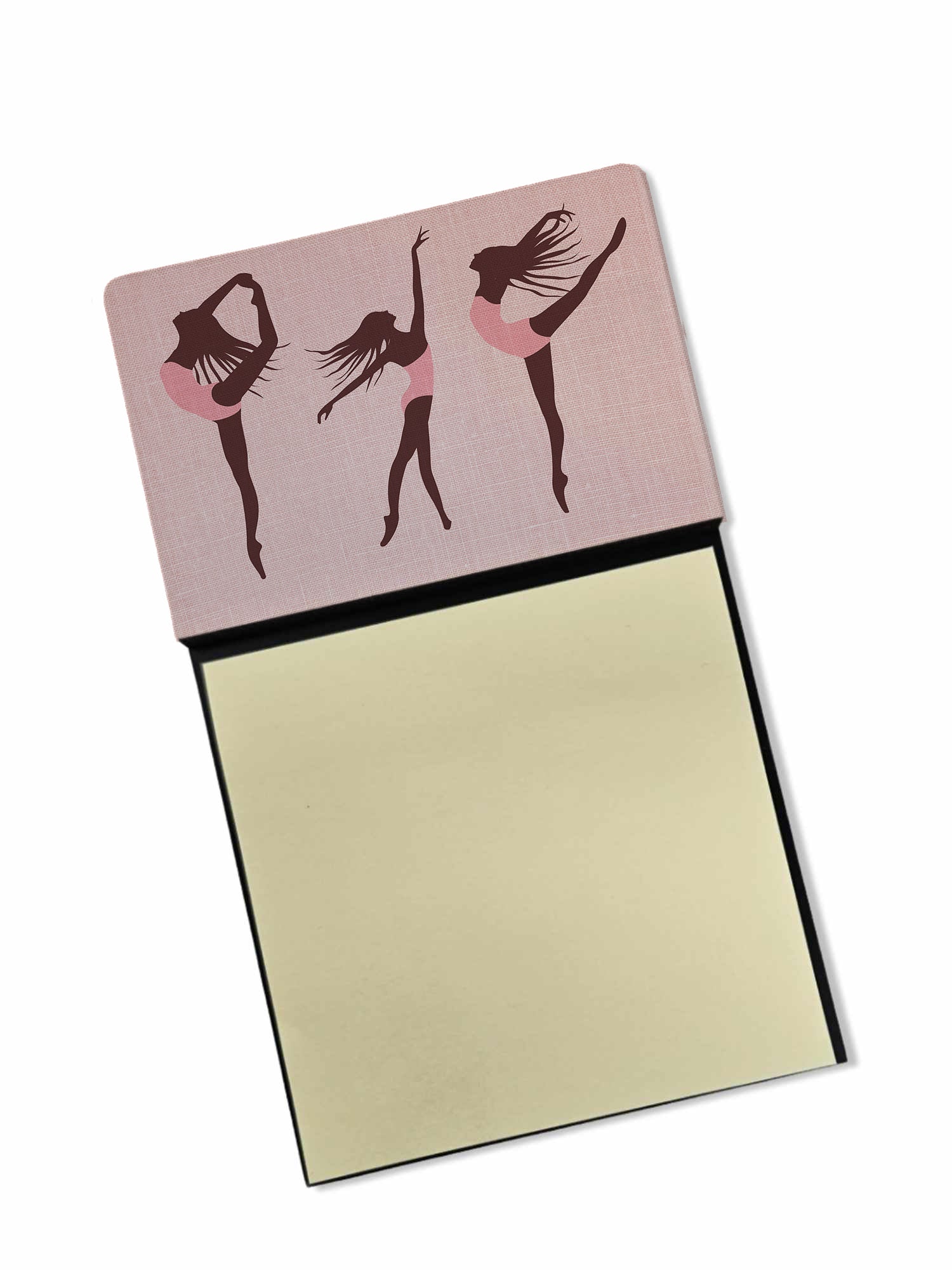 Dancers Linen Pink Watercolor Sticky Note Holder Refillable Dispenser Desk Accessory 3x3 Pad Gift
