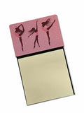 Dancers Linen Pink Polkadots Watercolor Sticky Note Holder Refillable Dispenser Desk Accessory 3x3 Pad Gift