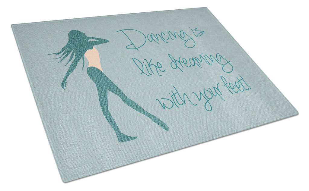 Dancing is Like Dreaming #2 Cutting Board Tempered Glass Kitchen Cutting Surface, Heat Resistant Chopping, Non-Slip Feet, Food Prep & Serving