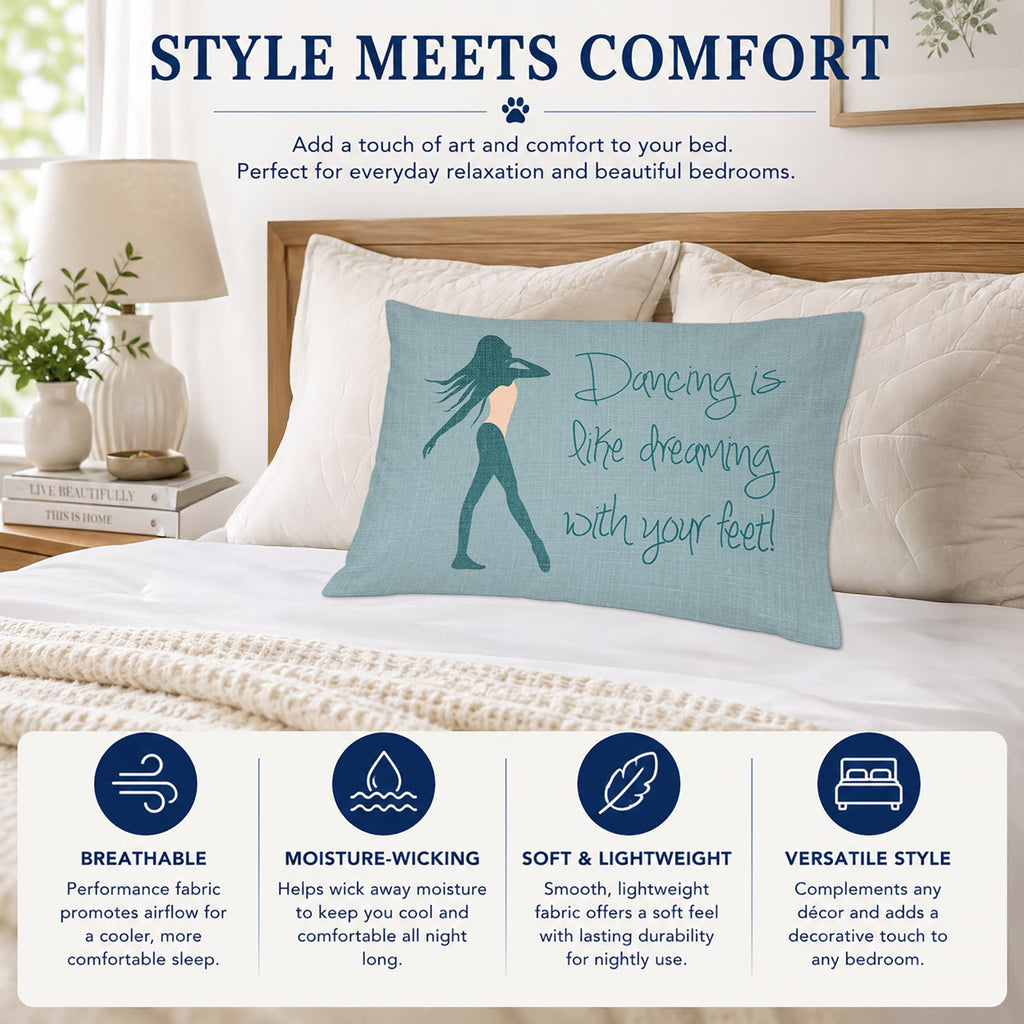 Dancing is Like Dreaming #2 Standard Pillowcase Lightweight Super Soft Easy Care Decorative Artwork Pillowcase, Standard