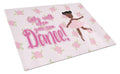 Ballet African American Pigtails Cutting Board Tempered Glass Kitchen Cutting Surface, Heat Resistant Chopping, Non-Slip Feet, Food Prep & Serving