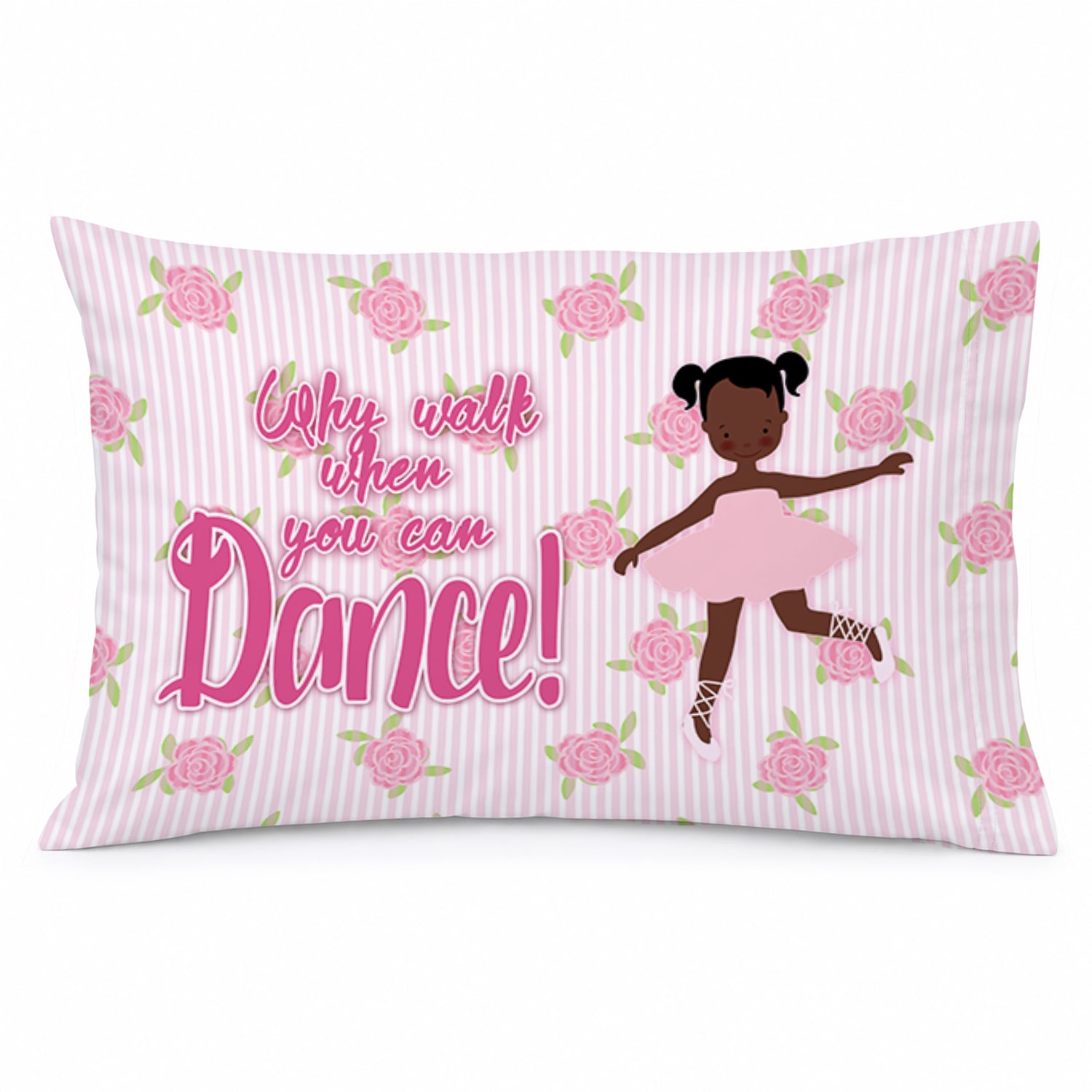 Ballet African American Pigtails Standard Pillowcase Lightweight Super Soft Easy Care Decorative Artwork Pillowcase, Standard