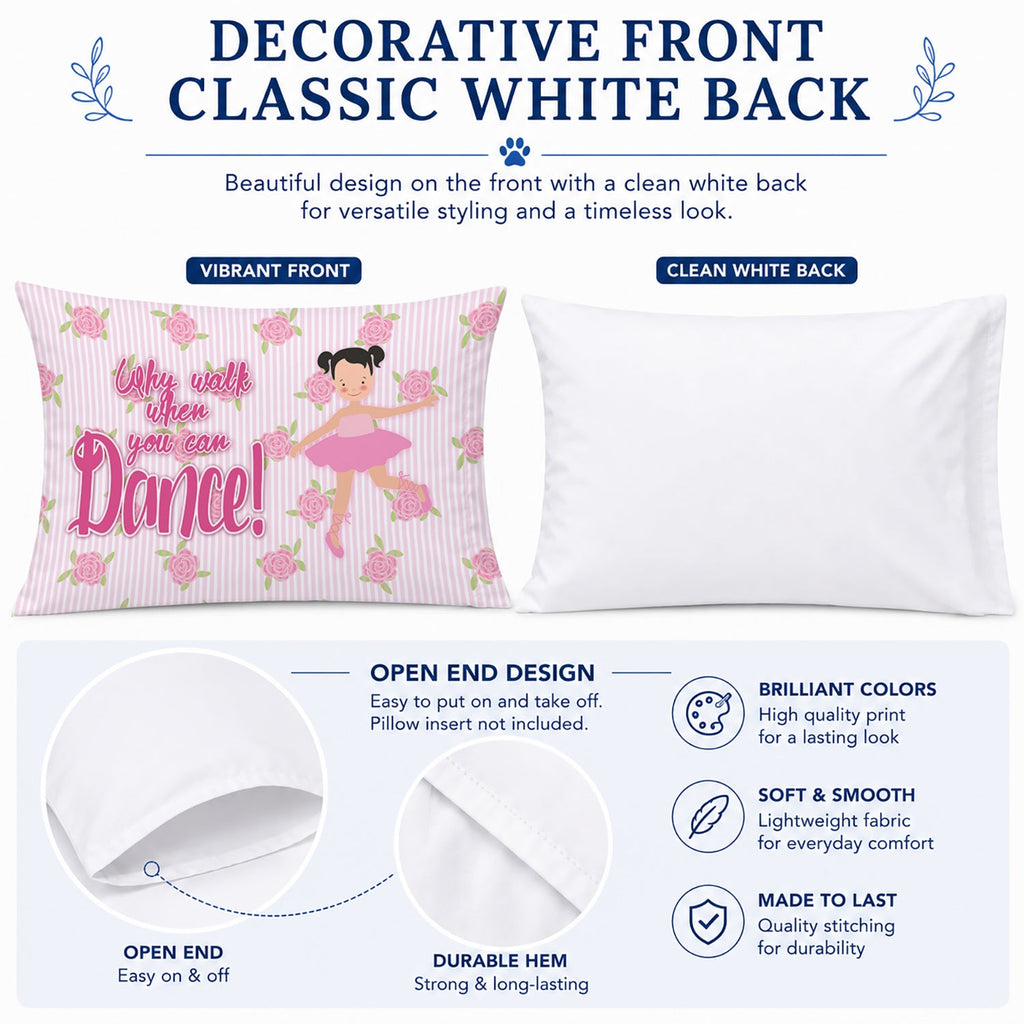 Ballet Pigtails Standard Pillowcase Lightweight Super Soft Easy Care Decorative Artwork Pillowcase, Standard