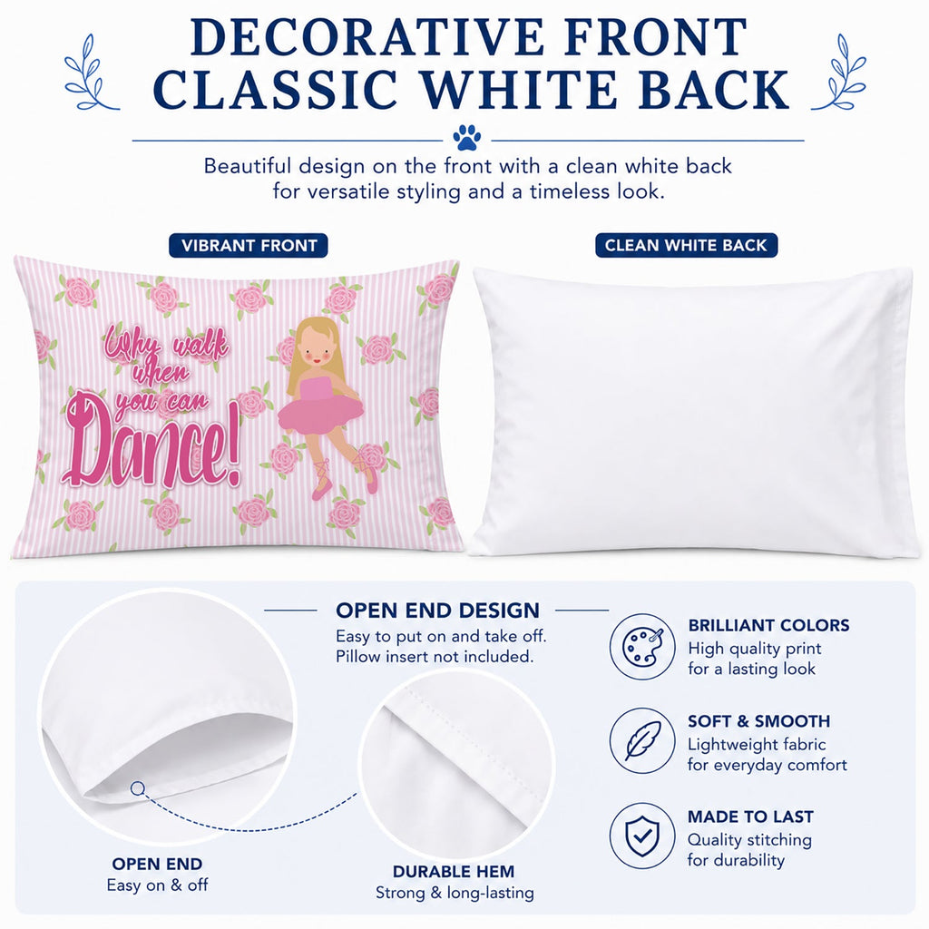 Ballet Long Blonde Hair Standard Pillowcase Lightweight Super Soft Easy Care Decorative Artwork Pillowcase, Standard