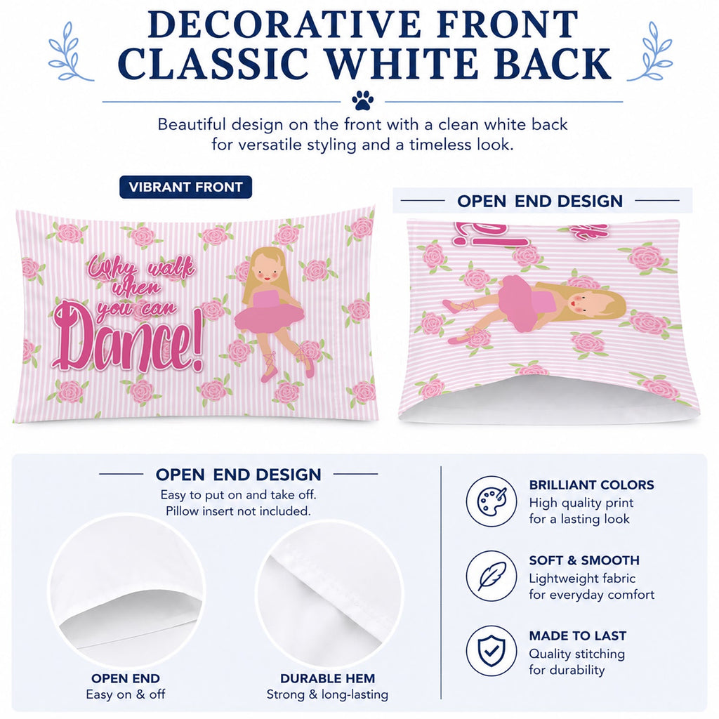 Ballet Long Blonde Hair Standard Pillowcase Lightweight Super Soft Easy Care Decorative Artwork Pillowcase, Standard
