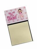 Ballet Long Dark Hair Watercolor Sticky Note Holder Refillable Dispenser Desk Accessory 3x3 Pad Gift