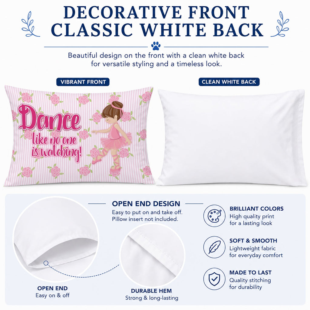 Ballet Dance Brunette Standard Pillowcase Lightweight Super Soft Easy Care Decorative Artwork Pillowcase, Standard