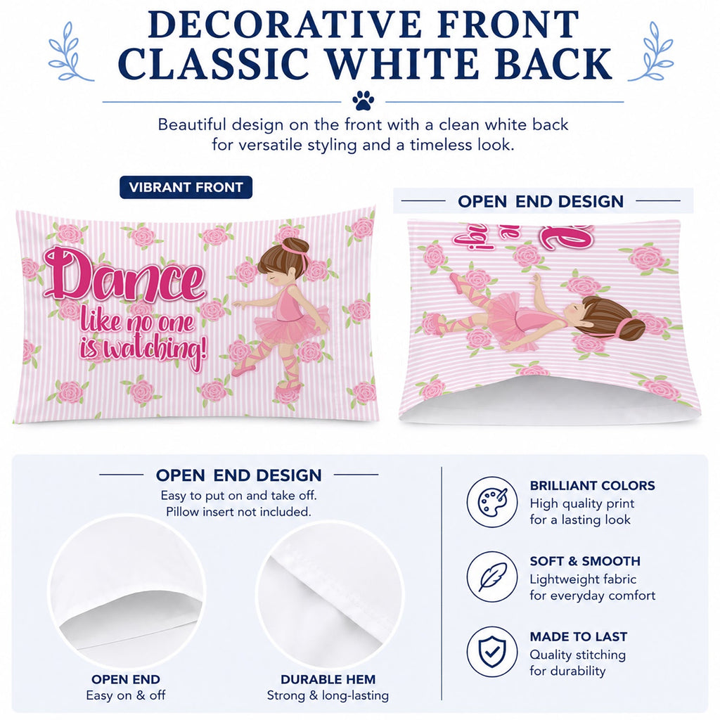 Ballet Dance Brunette Standard Pillowcase Lightweight Super Soft Easy Care Decorative Artwork Pillowcase, Standard