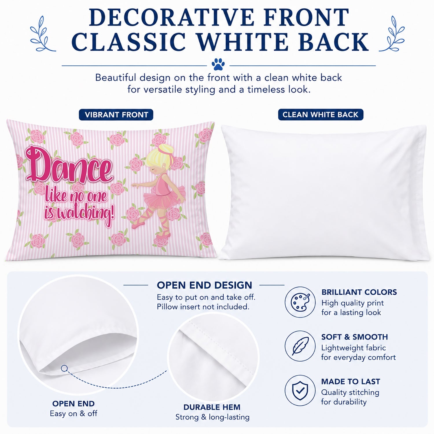 Ballet Dance Blonde Standard Pillowcase Lightweight Super Soft Easy Care Decorative Artwork Pillowcase, Standard