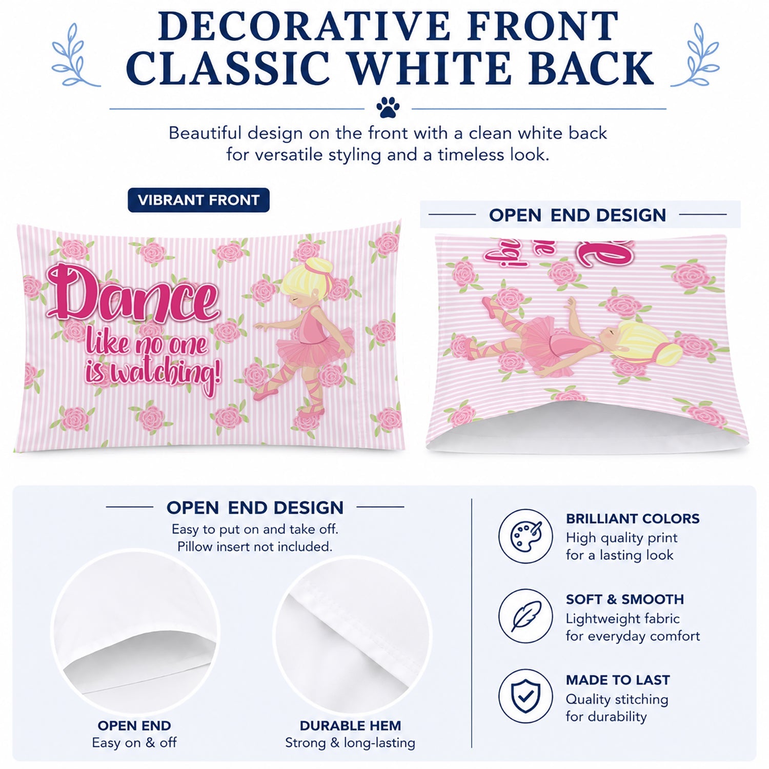 Ballet Dance Blonde Standard Pillowcase Lightweight Super Soft Easy Care Decorative Artwork Pillowcase, Standard