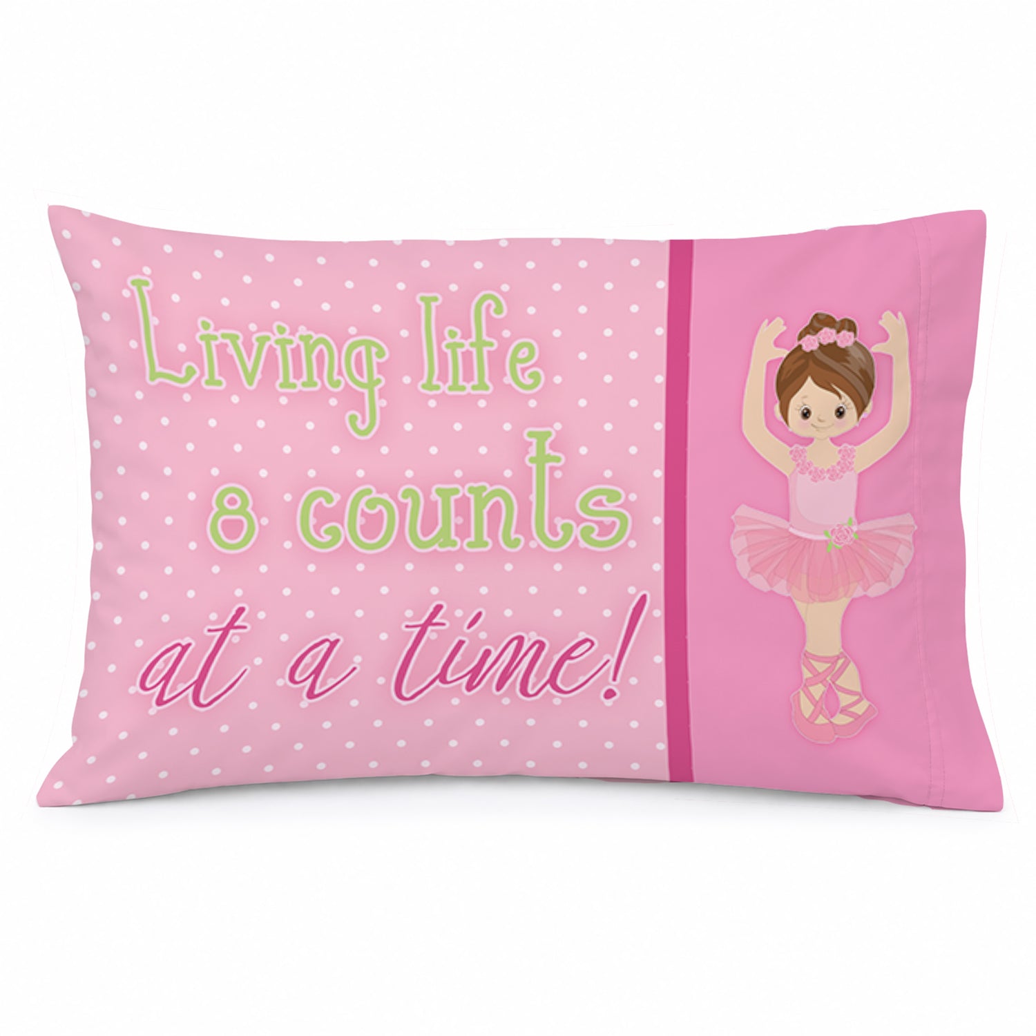 Ballet in 8 Counts Brunette Standard Pillowcase Lightweight Super Soft Easy Care Decorative Artwork Pillowcase, Standard