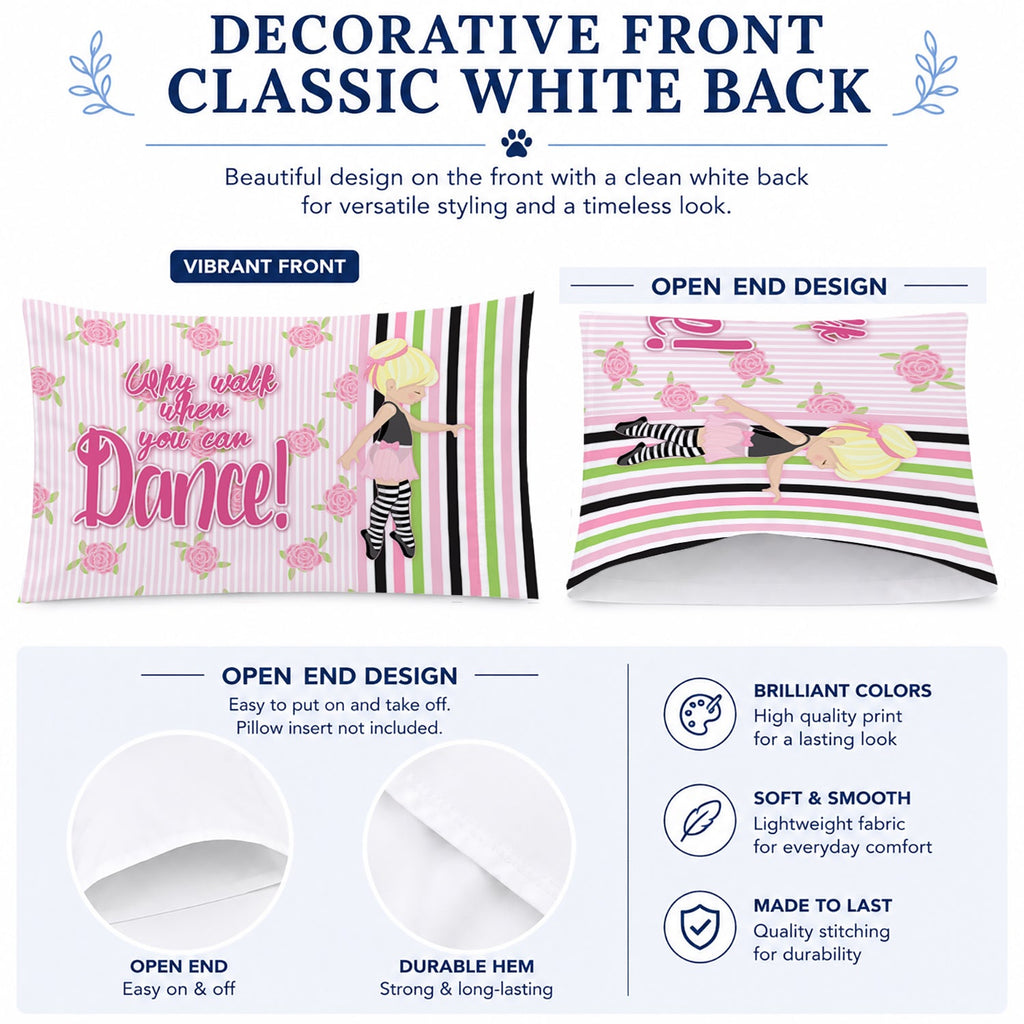 Ballet Dance Stripes Blonde Standard Pillowcase Lightweight Super Soft Easy Care Decorative Artwork Pillowcase, Standard